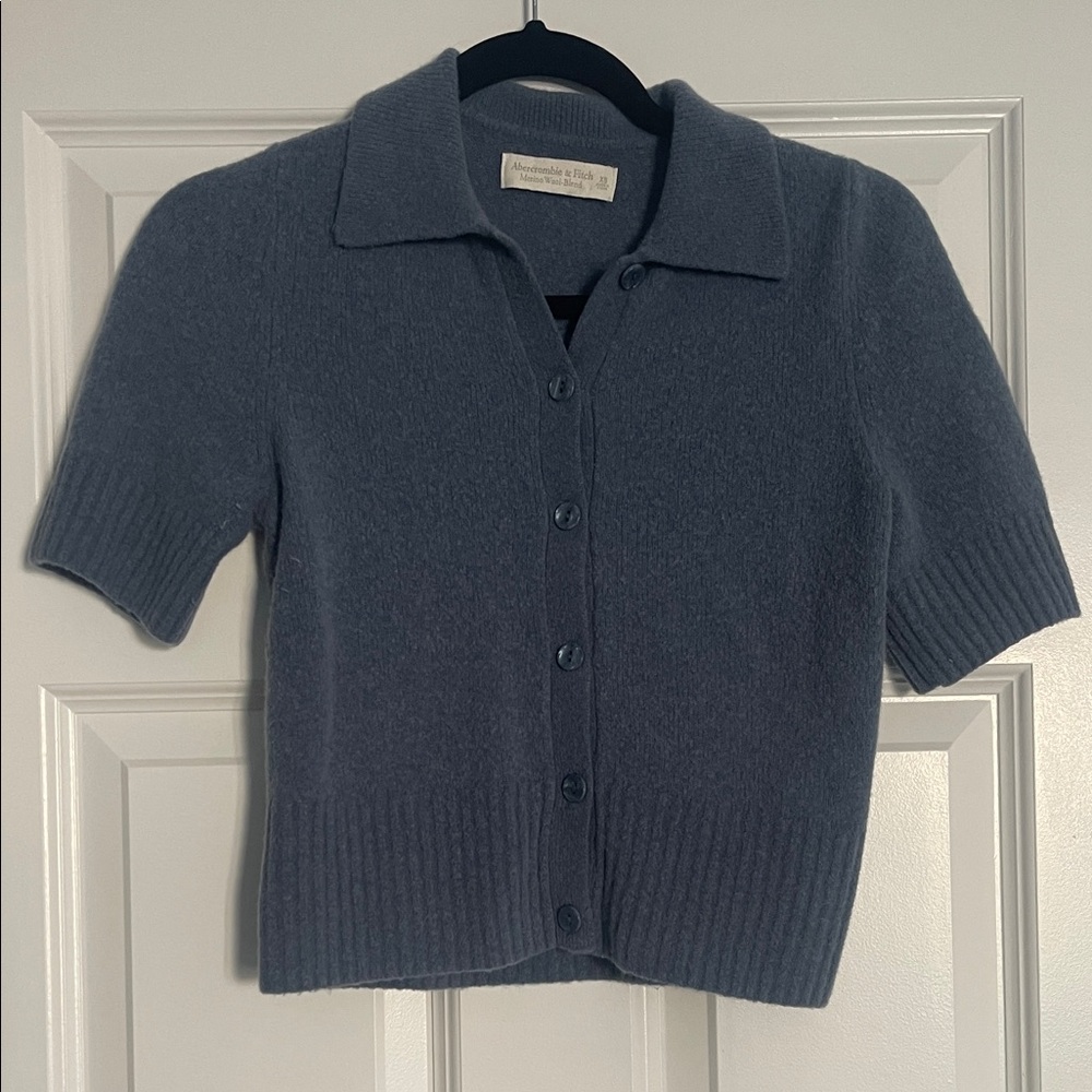 Abercrombie Blue Short Sleeve Cardigan